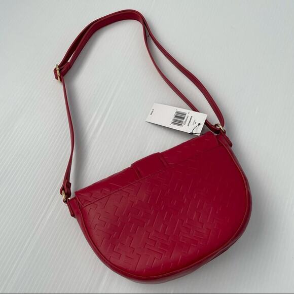 🆕 Tommy Hilfiger Cameron II crossbody purse red adjustable strap fold over flap - Picture 4 of 8
